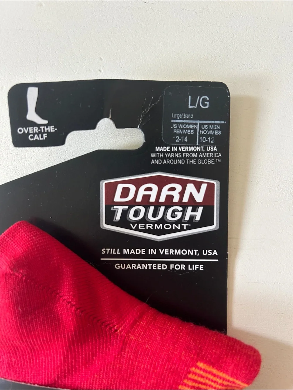 Darn Tough Merino Wool Over-the-Calf Socks - Red